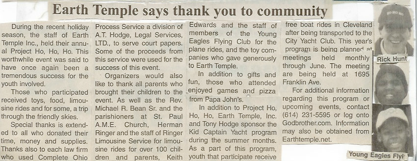 Temple of Earth Thanked the Community